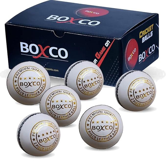 BOXCO Hand Made Two Piece Cricket Leather Ball for Club