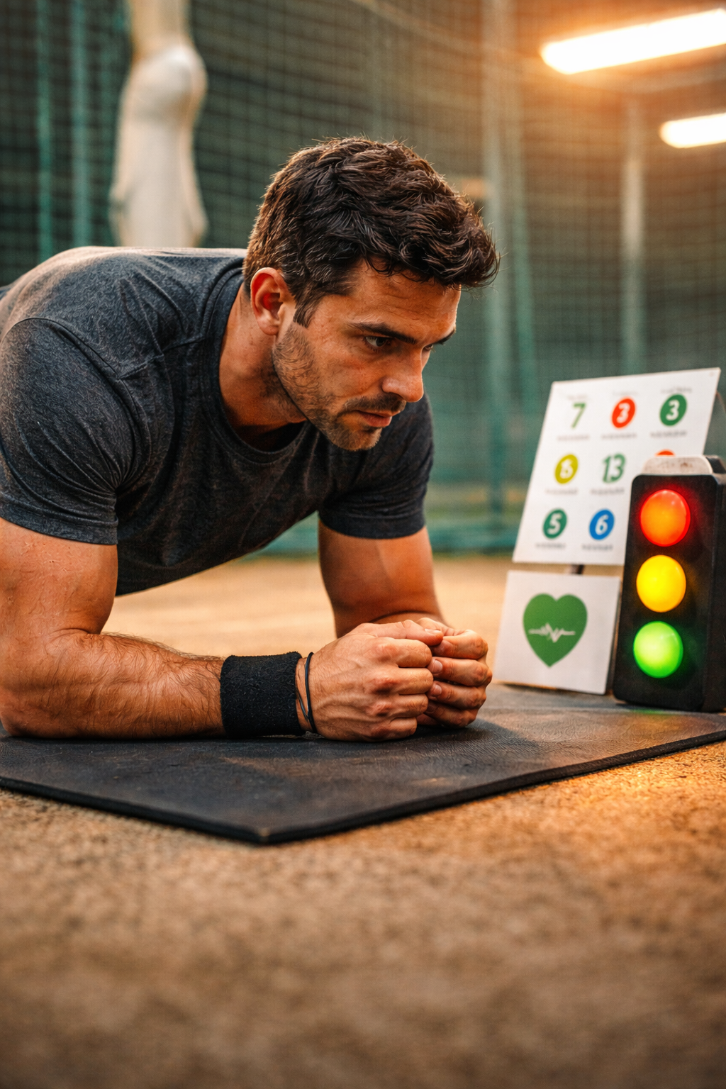 Cricketer engaging in mental visualization before a shot during cricket fitness training.