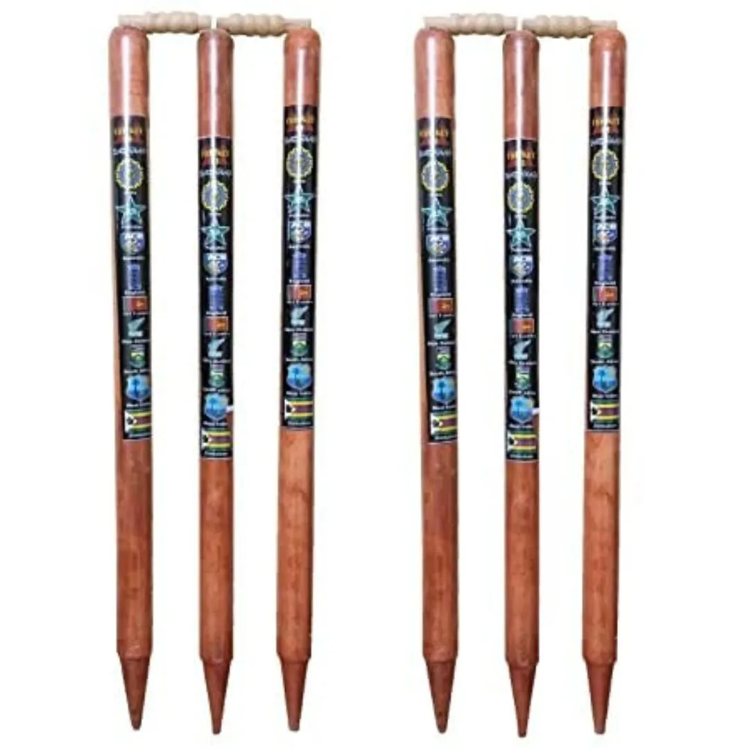 Wooden Cricket Stumps Set of 6 with 4 bails